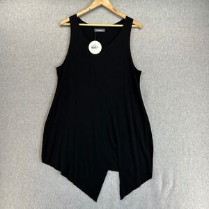 Alembika Womens Size 5 US 16 - 18 Black Asymmetrical Hem Sleeveless Tank Top NWT